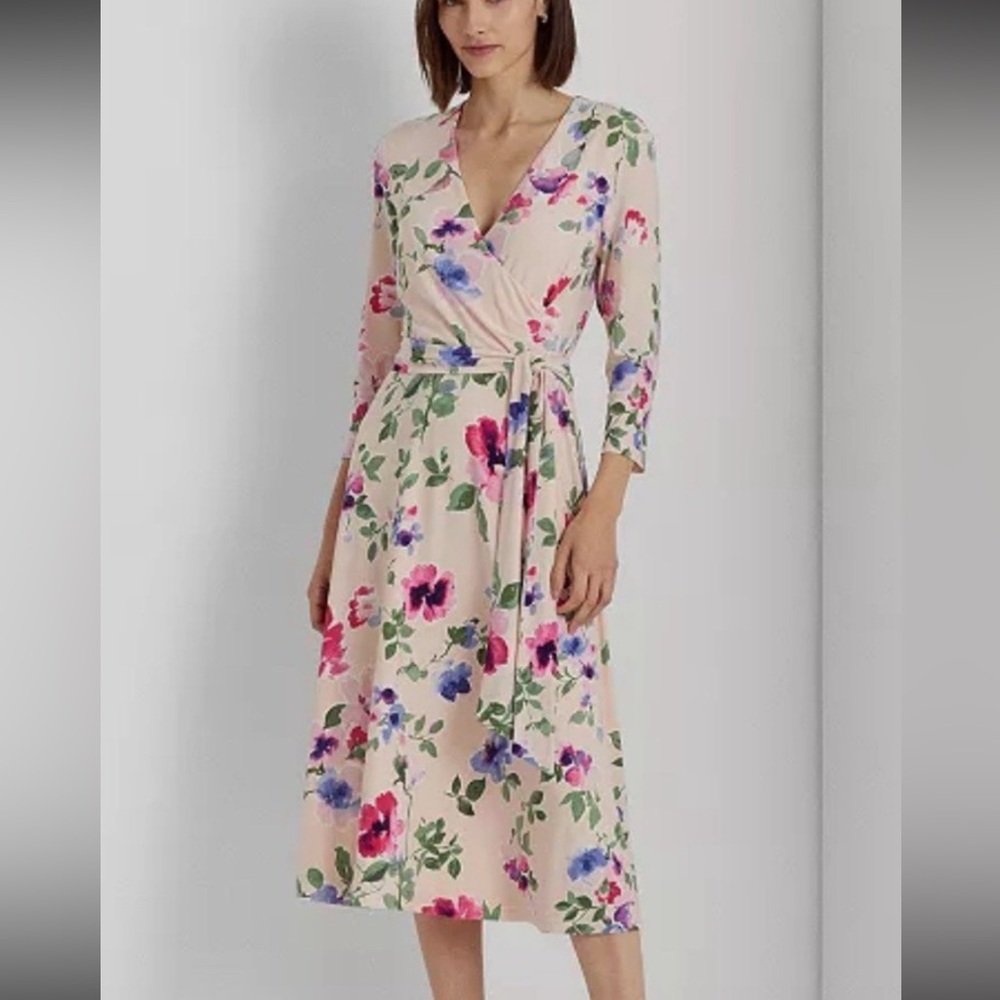 lauren ralph lauren floral surplice jersey dress | Dresses | Nwt Lauren Ralph Lauren Midi Petite sizes